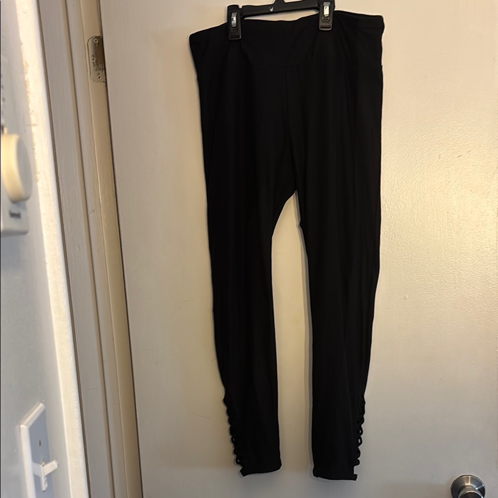 No Boundaries Black Leggings with Criss Cross Detail